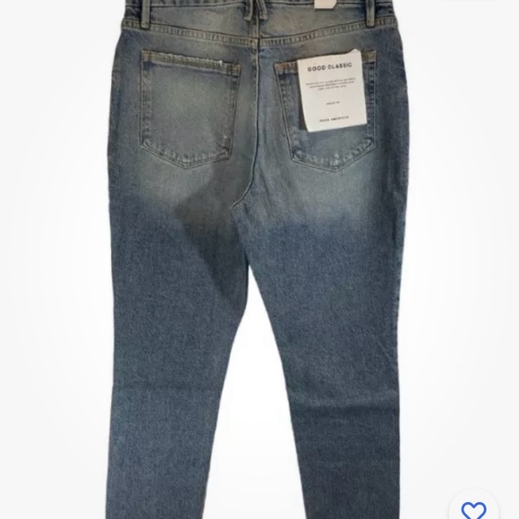 Good American Good Classic Women’s Distressed Hi Rise Indigo Jeans 0/25 - Picture 2 of 7